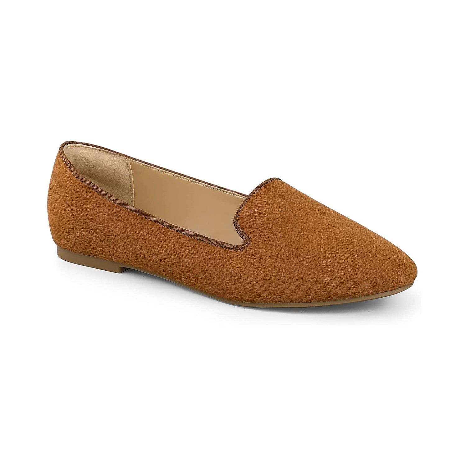 Mysoft Women's Classic Ballet Flats Slip on Brown Dress Shoes Size 8.5