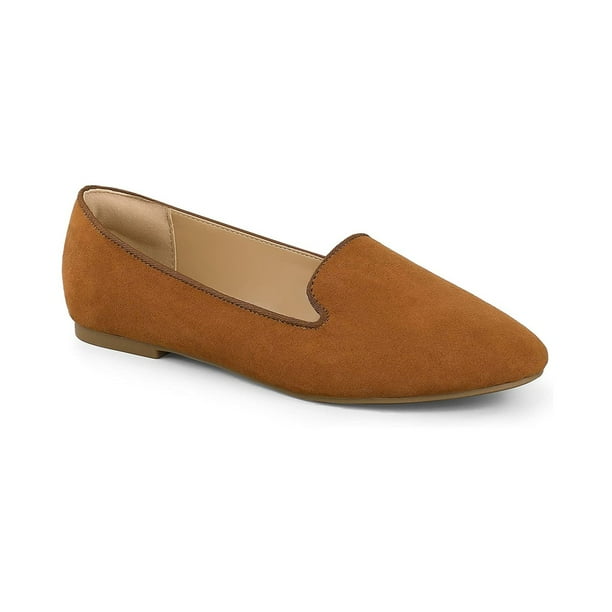 Mysoft Women's Classic Ballet Flats Slip on Brown Dress Shoes Size 8.5