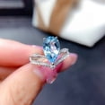 thumbnail image 3 of 2.20Ct Pear Cut Lab Created Blue Aquamarine Engagement Ring 14K White Gold Plated, 3 of 4