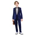 thumbnail image 5 of Bainana Boys Christmas Outfit Set Long Sleeve Solid Color Gentleman Suit 4 Pieces Clothes Set Big Kids Trendy Daily Wear, 5 of 9