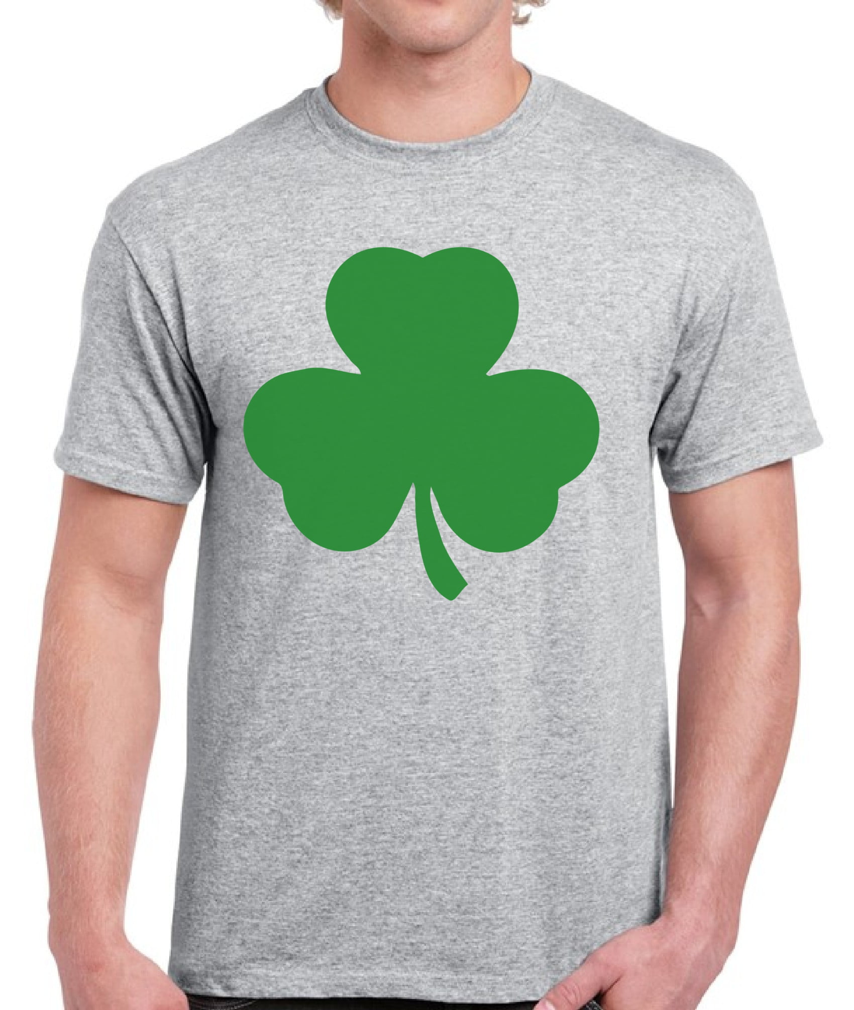 St Patricks Day Clover Decal Mens T Shirts Graphic Funny Body Print Short T-Shirt Unisex Pullover Blouse