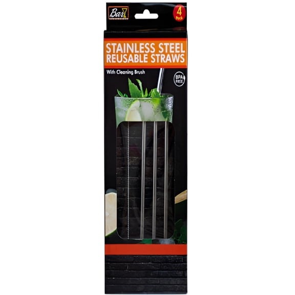 ACDANC 2026 New 4 Pack Stainless Steel Reusable Straws for Smoothies, Milkshakes, Cocktails, Iced Drinks,Metal Straws Reusable Milkshake Straws