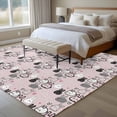 thumbnail image 4 of Large Area Rugs for Living Room Bedroom, Easter Rabbit 5'x8' Rug Washable Carpet Runner Indoor Outdoor, Cartoon Cute Bunny Sketch on Pink Non Slip Floor Mats Rug for Kitchen, Bathroom, 4 of 8