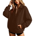thumbnail image 2 of Hurxie Womens Zip Up Sweatshirt Full-zip Fleece Track Jackets Fall Fashion Outfits Winter Clothes with Pockets, 2 of 6