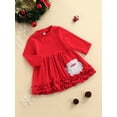 thumbnail image 3 of Qiylii Christmas Matching T-shirt, Santa Claus Pattern O-Neck Long Sleeve Pullover Dress, 3 of 8