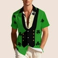 thumbnail image 5 of Handshe Unisex Button-Up Shirt, Short Sleeve with St. Patrick's Day Print, Casual Comfort for Festival and Daily Wear, 5 of 9