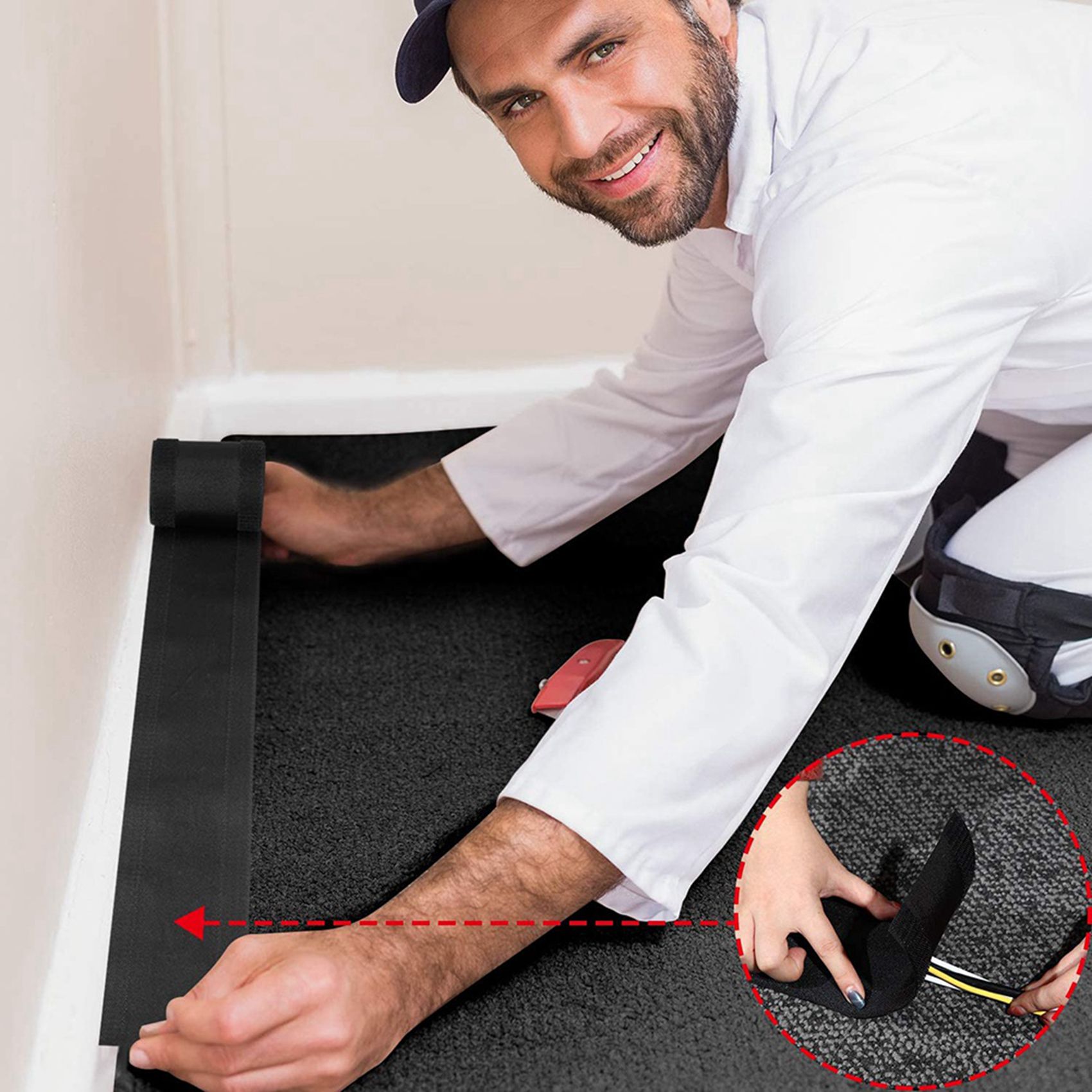 2X Cable Grip Floor Cable Cover Cords Cable Protector Cable Management