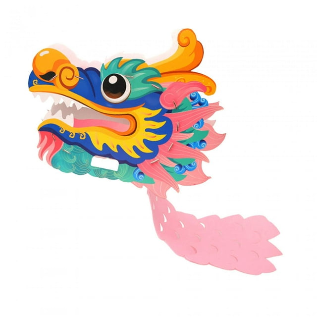 Handmade Paper Dragon DIY Material s Props Children's Toys Ornament Practical pink 45x38cm