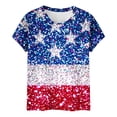 thumbnail image 4 of Xdegoge 4Th of July Patriotic T Shirt for Women USA American Flag Short Sleeve Crewneck Stars and Stripes Regular Fit Summer Tops Independence Day Festival Wear, 4 of 6