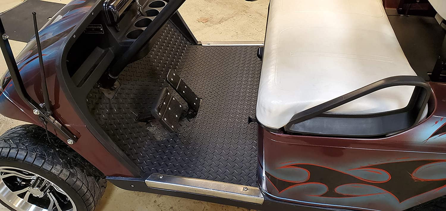 EZGO TXT 1996 to Current Golf Cart Black Rubber Diamond Plate Floor