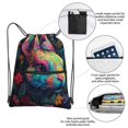thumbnail image 2 of Sigee Colorful Patterned Rabbit for Drawstring Zipper Backpack ,Waterproof, Durable, Lightweight Gym Bag for Sports, 2 of 5