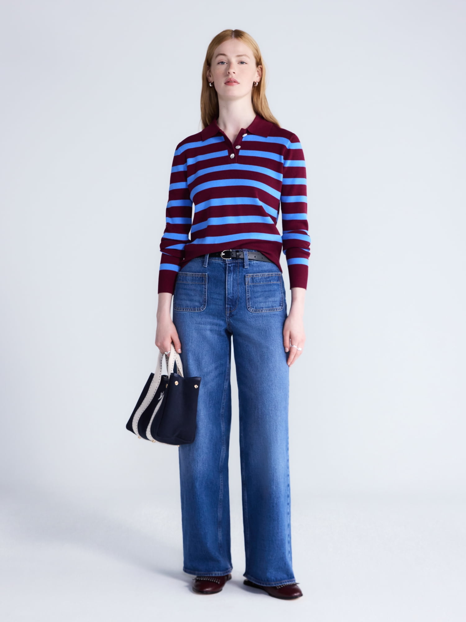 Free Assembly Women's and Women's Plus Polo Sweater with Long Sleeves, Lightweight, Sizes XS-4X