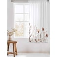 thumbnail image 3 of Sheer Curtains 72 Inches Long, Brown Fall Floral Semi Sheer Curtains Light Filtering Window Treatment, Vintage Botanical Autumn Flowers Privacy Voile Drapes for Living Room Bedroom 52x72 Inch, 3 of 7