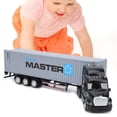 thumbnail image 4 of Alloy Container Truck, High Simulation Pull Back Vehicle Model Children Die Cast Metal Car Toy With Sound Light For Toddler Boys And Girls, 4 of 8