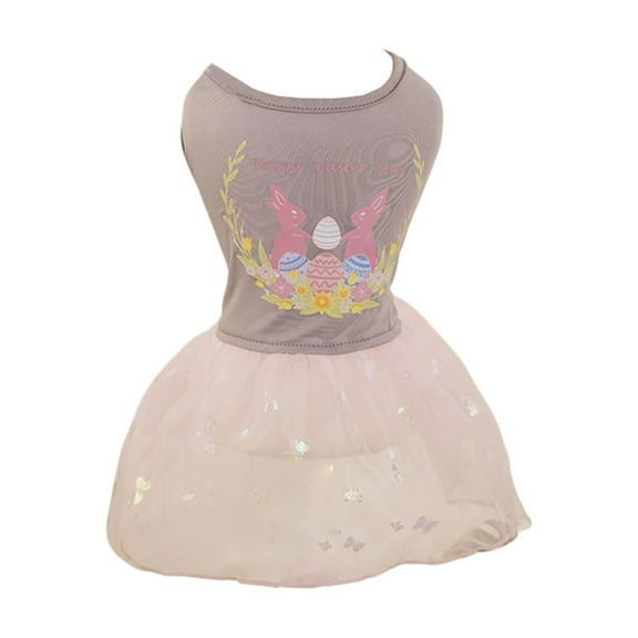 MXTPOV Colorful Pet Dog Dress, Cute Easter Eggs Bunny Printed Dog Clothes, Puppy Shirt Yorkie Clothes Cute Doggie Dress Dog Apparel for Small Dogs and Cats,S