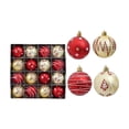 thumbnail image 2 of 16-Piece Christmas Ball Ornaments Set, Christmas Tree Ornaments, Electroplated Plastic Baubles with Hanging Loops for Tree Wreath Home Holiday Decor(Yellow+Red), 2 of 7