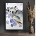 thumbnail image 1 of PixonSign Framed Canvas Print Wall Art Water Color Splash Koala Animals Wilderness Illustrations Modern Art Rustic Landscape Expressive Multicolor for Living Room, Bedroom, Office - 16"x24" Black, 1 of 5