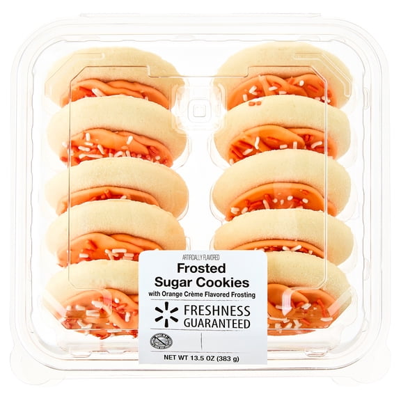 Freshness Guaranteed Orange Creme Frosted Sugar Cookies, 13.5 oz, 10 Count