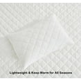 thumbnail image 5 of Chezmoi Collection Lux Cream White Velvet Quilt Queen Set, 3-Piece Lush Plush Distressed Velvet Bedding All Season Lightweight Bedspread Brushed Microfiber Reverse with Diamond Stitch Quilting, 5 of 9
