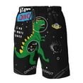 thumbnail image 5 of Naloa Space Dino Cartoon Black Men's Beach Shorts, Surfing shorts, Swim trunks, Quick Dry Swim Trunks for Surfing Beach Fun - XX-Large, 5 of 9