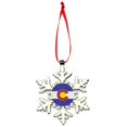 thumbnail image 1 of Colorado Flag Snowflake Metal Christmas Ornament, 1 of 4