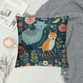 thumbnail image 2 of Nawypu  Pillow Covers Cartoon Forest Animals and Plant Owl Rabbit Fox Frog Pillow Case Cushion Cover for Home Decor Square Pillowcase, 2 of 5