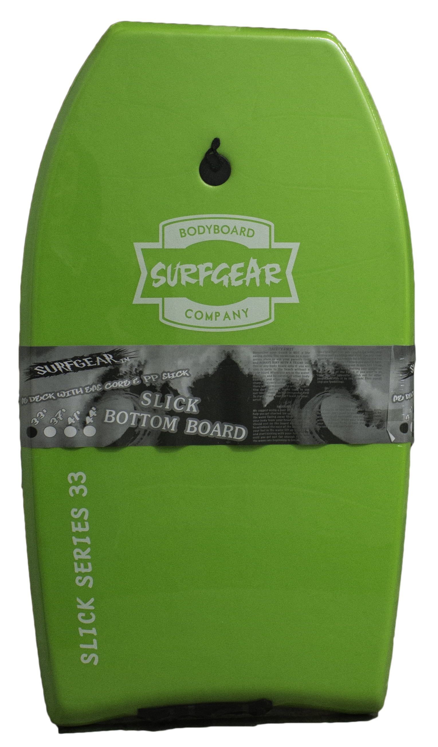 Surf Gear Pro Slick Bottom Hard Bottom Body Surfing Board green 33 Inch