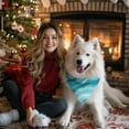 thumbnail image 4 of Dog Bandana 1 Pack,Blue Marble Gold Line Pattern Bandanas for Dogs,Cat Bandana,Small/ Large Dog Bandana 2 Size,Dog Bandanas, 4 of 6