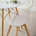 thumbnail image 6 of Small Round Dining Table Set for 4, 31.5" Kitchen Table & 4 Clear Acrylic Chairs for Restaurant Bedroom Living Room, Space Saving White Table Chair Set of 4, 6 of 7