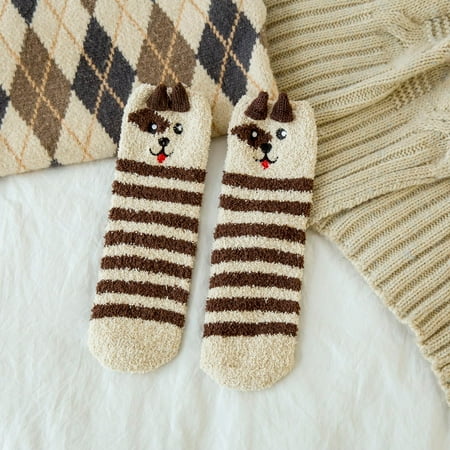 

Daqian Socks for Women Winter Winter Women Coral Fleece Socks Middle Tube Cute Home Stocking Fuzzy Socks for Women