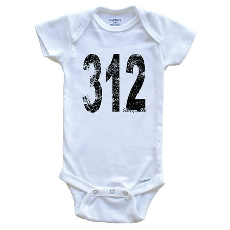 

312 Chicago Illinois Area Code Baby Bodysuit - One Piece Baby Bodysuit 6-9 Months White
