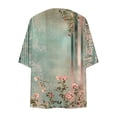 thumbnail image 5 of Avirosel Women's Floral Print Kimono Cardigan Loose Casual Cover Up Blouse Tops Lightweight Open Front Summer Tops for Beach Vacation Daily Streetwear Outfits, 5 of 5