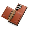 thumbnail image 5 of ELEHOLD for Samsung Galaxy S23 Ultra 2-in-1 Leather Case Magnetic Detachable Card Holder Wallet Kickstand Function Shockproof Cover for Samsung Galaxy S23 Ultra,Brown, 5 of 7