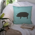 thumbnail image 3 of Carolines Treasures BB8107PW1414 Berkshire Pig Blue Check Fabric Decorative Pillow, 14 x 14 in., 3 of 4
