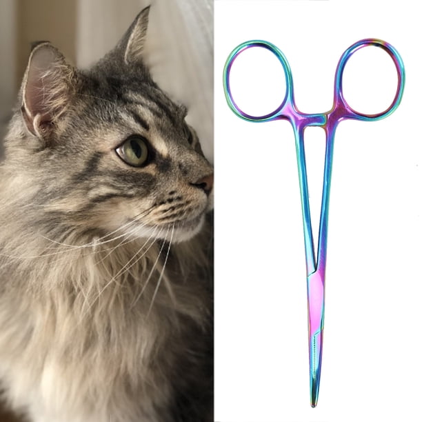 Capacitacia de Arrancamiento de Cabello para la Oreja de Mascotas, Colorido acero inoxidable para la oreja del cabello para mascotas del cabello ajustable fácil de