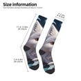 thumbnail image 2 of Naloa White Wolf With Flowers Thigh High Socks Extra Long Stretchy Sock Women Over Knee High Opaque Stocking Daily Wear, 2 of 6