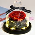 thumbnail image 4 of Eternal Flower rose decoration with lamp love glass cover rose dried flower holiday gift Birthday gift for family and friends-red, 4 of 5