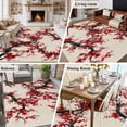 thumbnail image 5 of 5'x7' Area Rugs for Living Room Bedroom, Red Flowers Washable Rug Carpet Runner Indoor Outdoor, Chinese Plum Blossoms Traditional Ink Painting Non Slip Floor Mats Area Rug for Kitchen, Nursery, 5 of 8