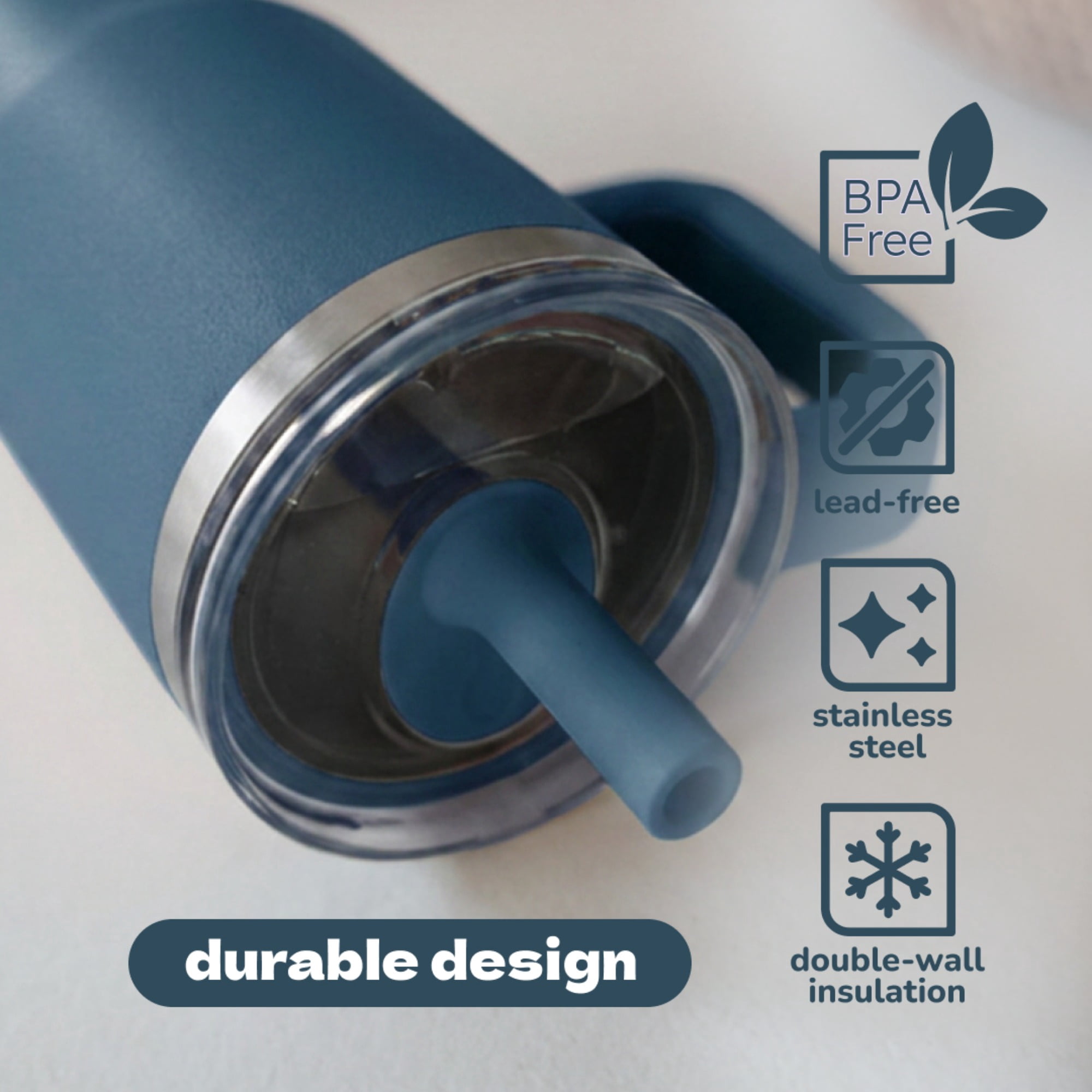 YAYA My First Travel Tumbler for Preschool & Kids 3+, Insulated Stainless Steel Tumbler with Reusable Silicone Straw & Spill-Proof Lid, Cup Holder Compatible, BPA-Free, 12oz, Football