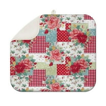 Pioneer Flower Floral Print Pattern Dish Drying Mat for Kitchen 1 Pack, Ultra Absorbent Microfiber Dishes Drainer Mats,16"x18"