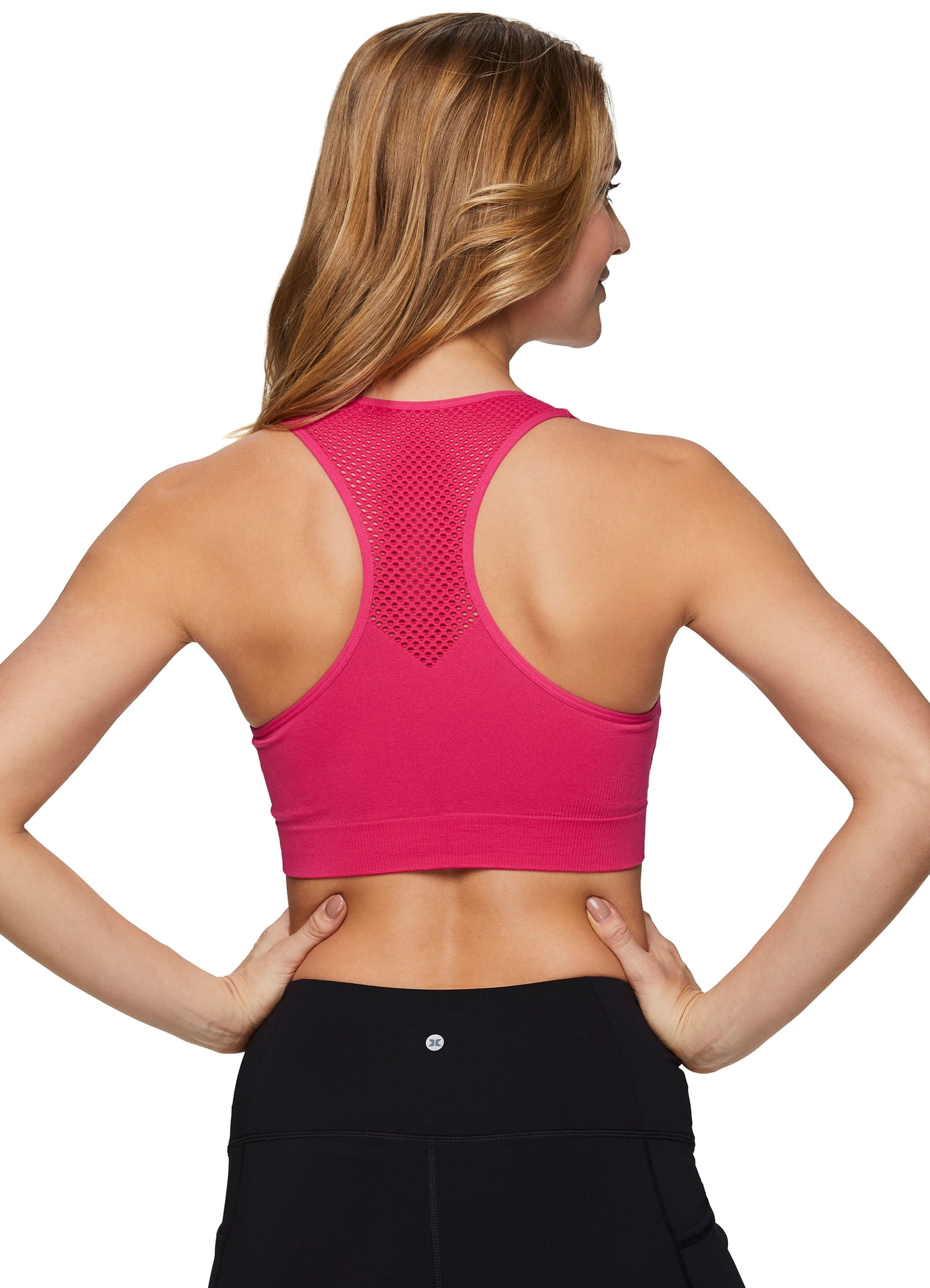 RBX RBX Active Women's Athletic Fashion Racerback Seamless Low Impact Workout Sports Bra