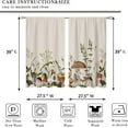 thumbnail image 4 of Vintage Mushroom Small Kitchen Curtains Leaves Botanical Window Treatment Rustic Mushroom Cafe Short Window Curtains for Bathroom Dining Laundry Room Beige Tier Treatment Drapes 27.5x39 inch, 4 of 6