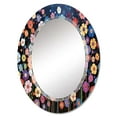 thumbnail image 2 of Designart "Kaleidoscope of Abstract Colorful Wildflowers" Floral Round Wall Mirror - Traditional Oval Printed Decorative Oversized Mirror - Multiple Color Options, 2 of 4