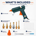 thumbnail image 2 of 150 Watt High Power Hot Glue Gun with 6 Copper Nozzles, Adjustable Temperature Professional Melting Tool for Arts & Crafts, 5pc High Viscosity Sticks Included, Full Size Glue Gun for Rapid Heating, 2 of 9