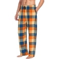 thumbnail image 6 of Wukai Warm Orange Plaid Mens PJ Pajama Pants|Sleepwear Plaid PJs with Pockets|Men's Lightweight Open-Hem Lounge Pants-Medium, 6 of 6
