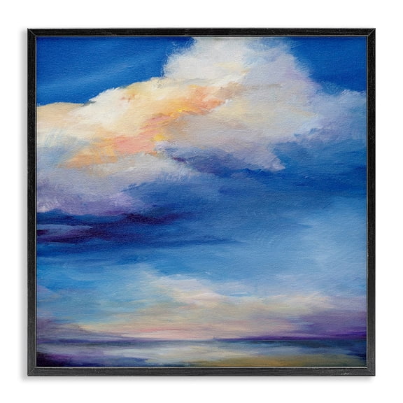 Stupell Industries Pastel Clouds in Vivid Sky Landscape & Nature Painting Black Framed Art Print Wall Art, 12 x 12