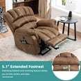 thumbnail image 2 of MEETWARM Large Power Lift Electric Recliner Chair with Extended Footrest for Elderly, Big and Tall Lift Chair for Seniors Reclining Chair for Living Room with Massage and Heated,USB Ports(Brown), 2 of 9