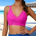 thumbnail image 2 of Tnhcen Women's Slimming Push Up Bikini Top with Removable Pads, Matte Finish High Neck Swim Top S-2XL, Spandex Nylon Blend Swimwear for Beach Pool Vacation, 2 of 5
