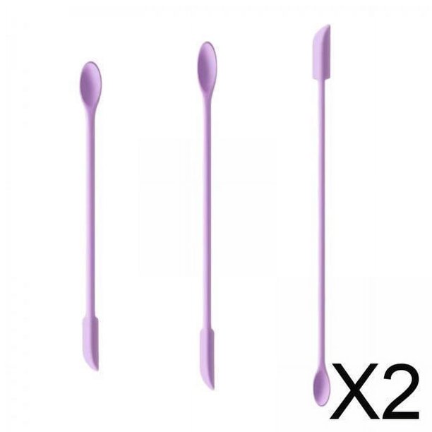 Mini pala de maquillaje,Cuchara cosmética Cuchara pequeña de silicona reutilizable,Aplicador portátil Agitador de loción Mango largo,Herramienta para mezclar belleza Pala pequeña de