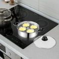 thumbnail image 2 of 20 cm/7.87 in Stainless Steel Egg Poacher Pan, 4 Egg Poaching Cups for Easy Release, Tempered Glass Lid for Visible Cooking, Healthy Long-lasting, All Stovetops Compatible, 2 of 5
